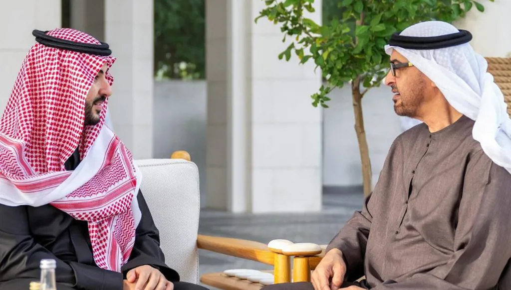 رئيس الإمارات يبحث مع وزير الدفاع السعودي في التطورات الإقليمية والدولية