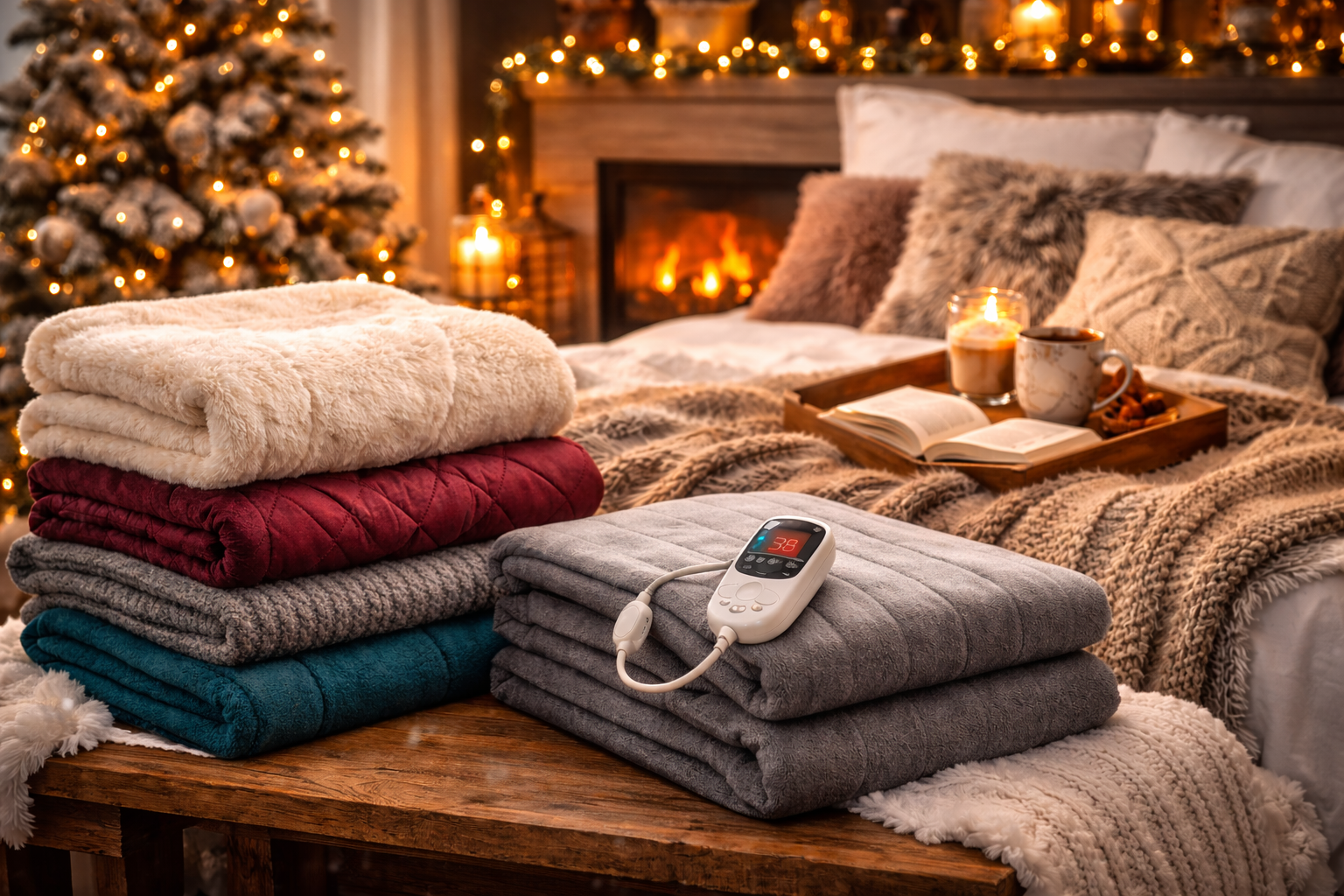 سوق البطانيات يزدهر مع الشتاء (ذكاء اصطناعي)