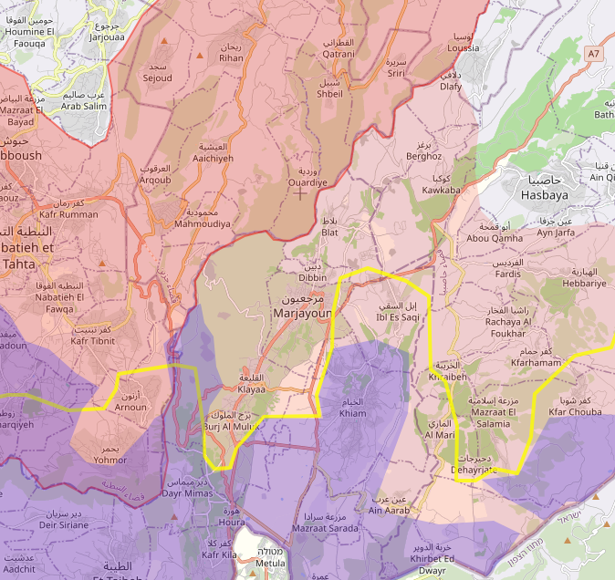 The town of Dibbine toward which Israeli forces are advancing from the Khiam axis (Live UA Map)