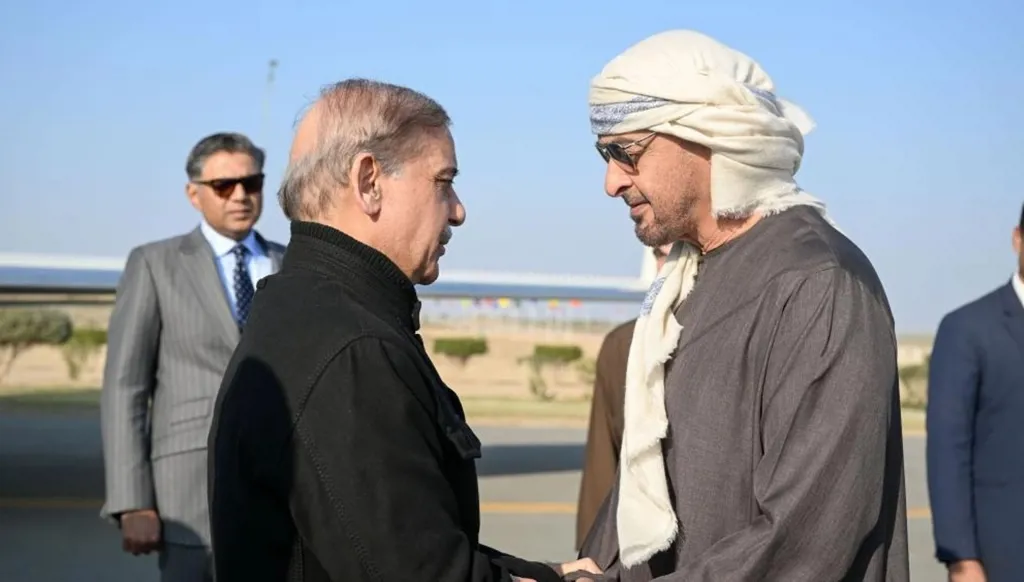 محمد بن زايد وشهباز شريف يبحثان القضايا الإقليمية والدولية