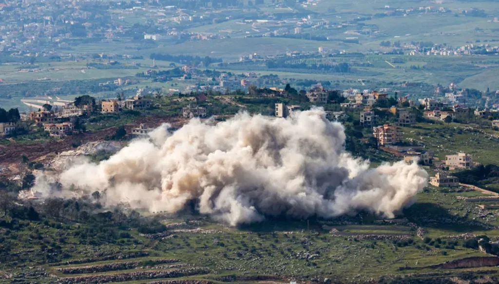 Explosion in southern Lebanon. (AFP)