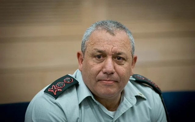 غادي إيزنكوت المرشّح المنافس لنتنياهو في الانتخابات الإسرائيلية.