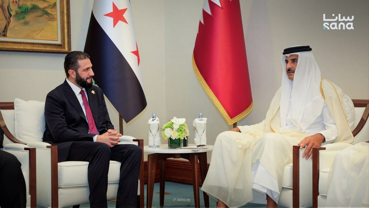 الشرع وأمير دولة قطر (سانا)