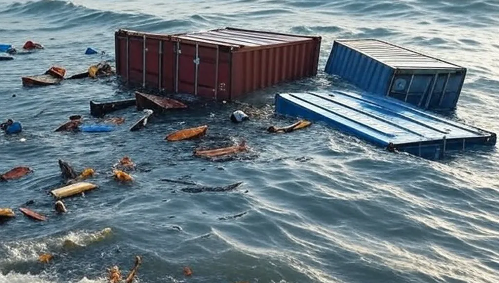 بالفيديو... عشرات الحاويات تغرق قبالة كاليفورنيا