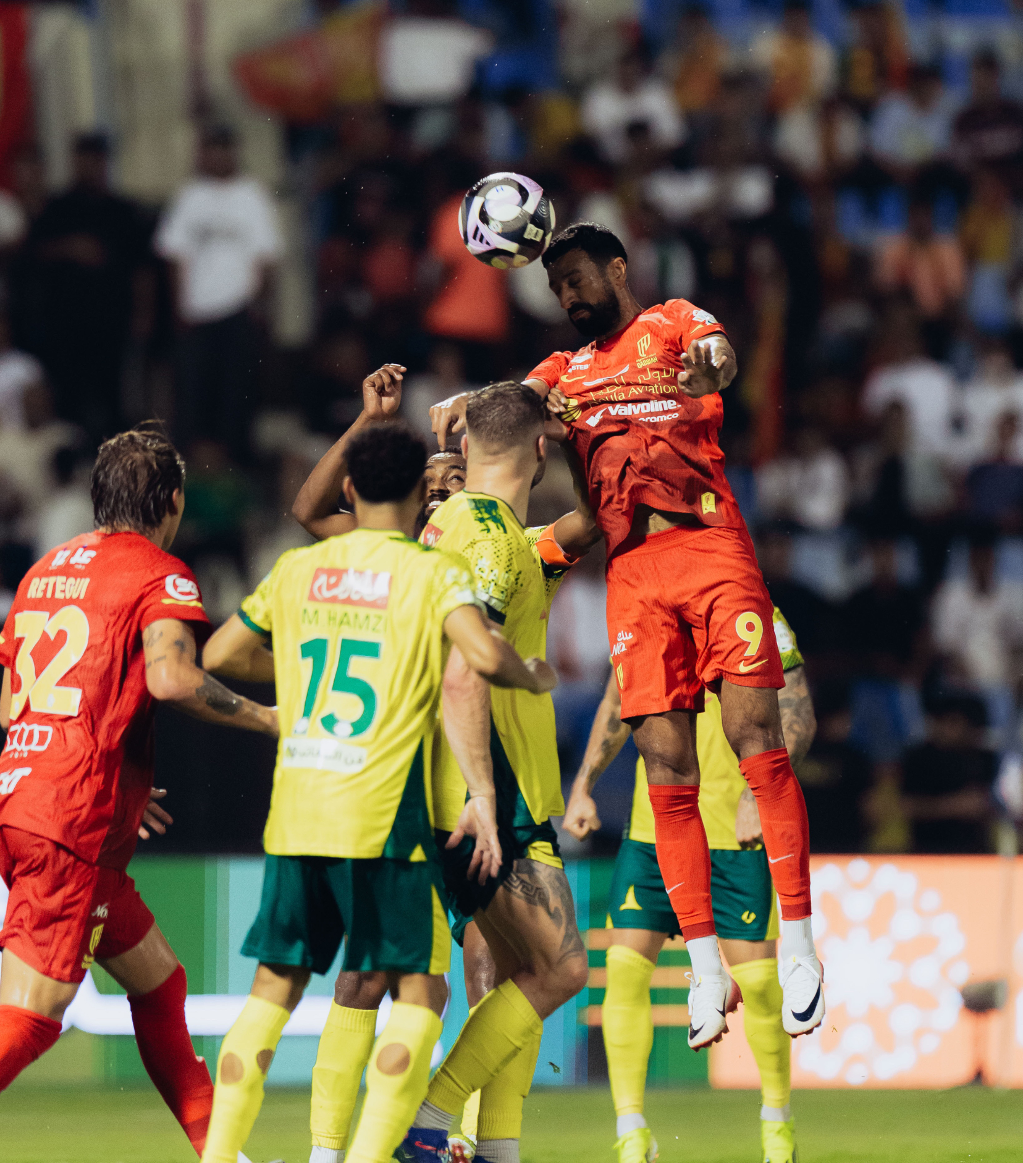 من مباراة القادسية والخليج. (إكس)