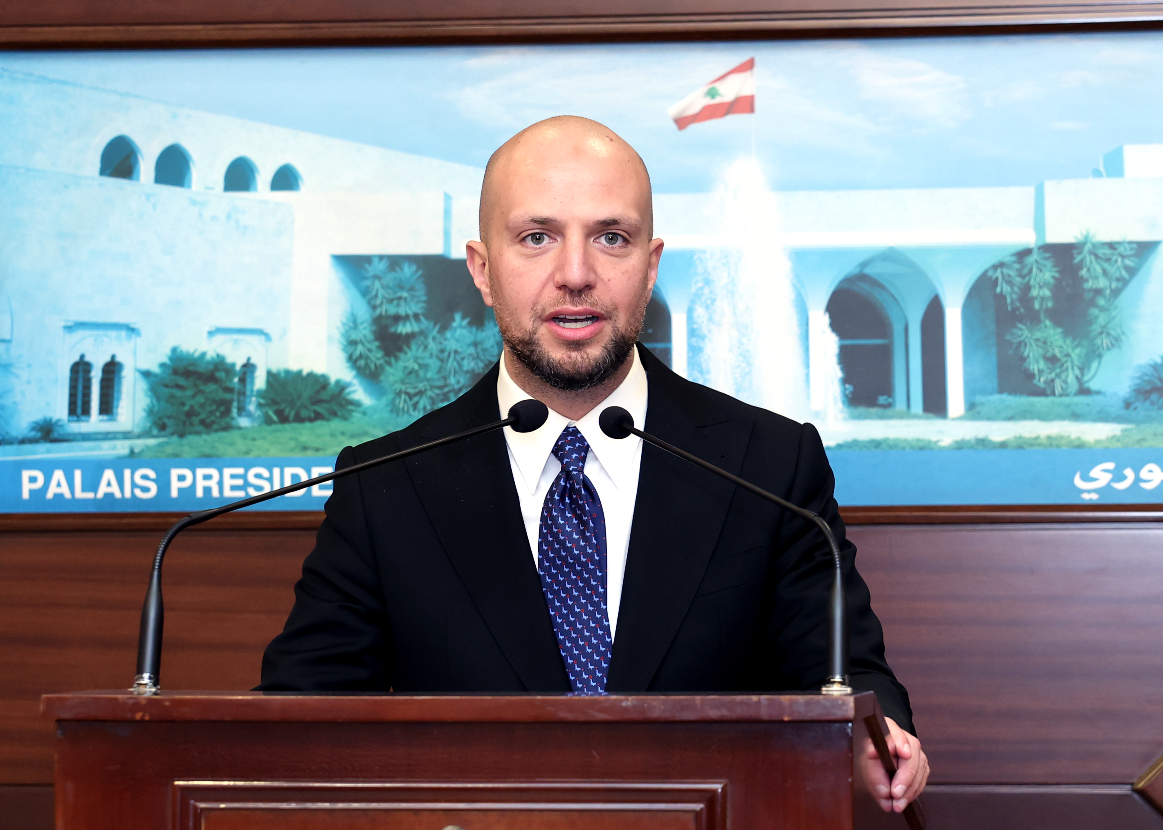 الوزير الليبي وليد اللافي في قصر بعبدا (إكس)