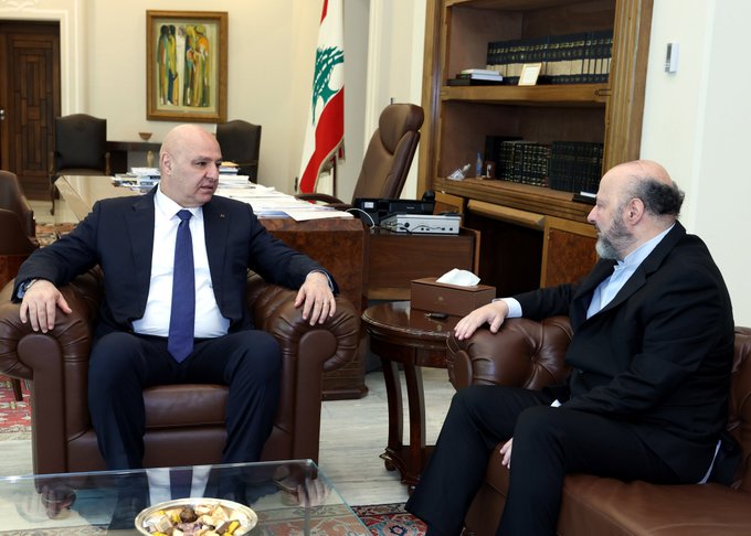 جوزف عون وملحم الرياشي (الرئاسة اللبنانية).