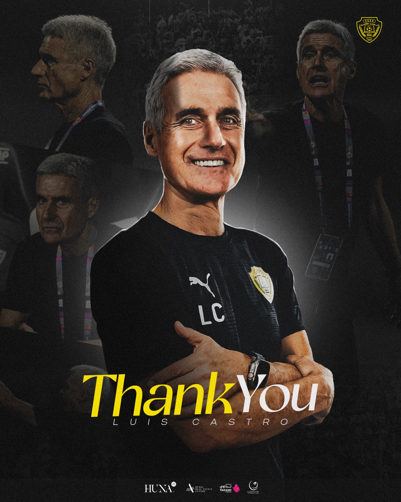 نادي الوصل يشكر المدرب لويس كاسترو. (وكالات)