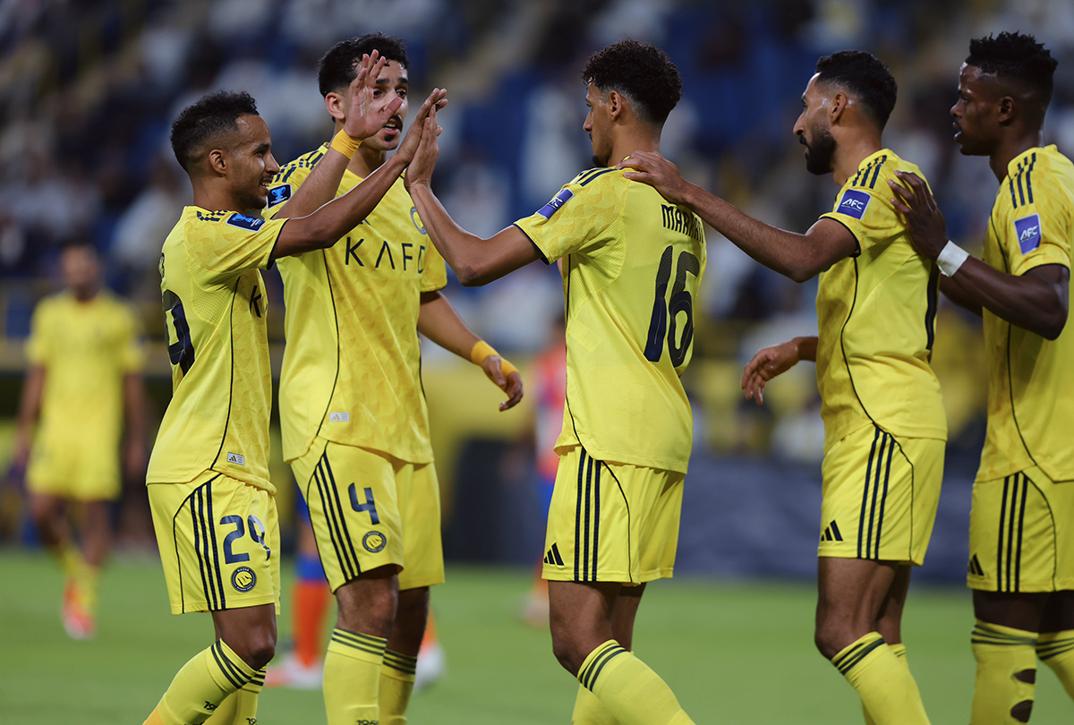 لاعبو النصر السعودي. (وكالات)