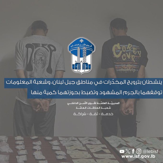 صورة للموقوفين (قوى الأمن).