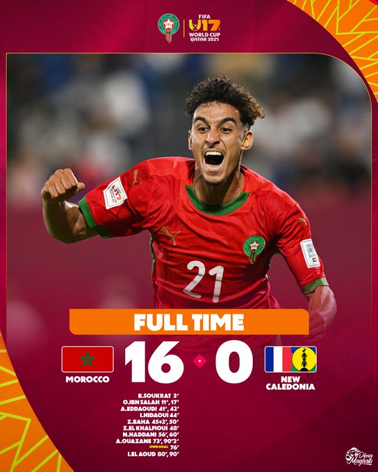 16 هدفاً في مرمى كاليدونيا الجديدة. (وكالات)