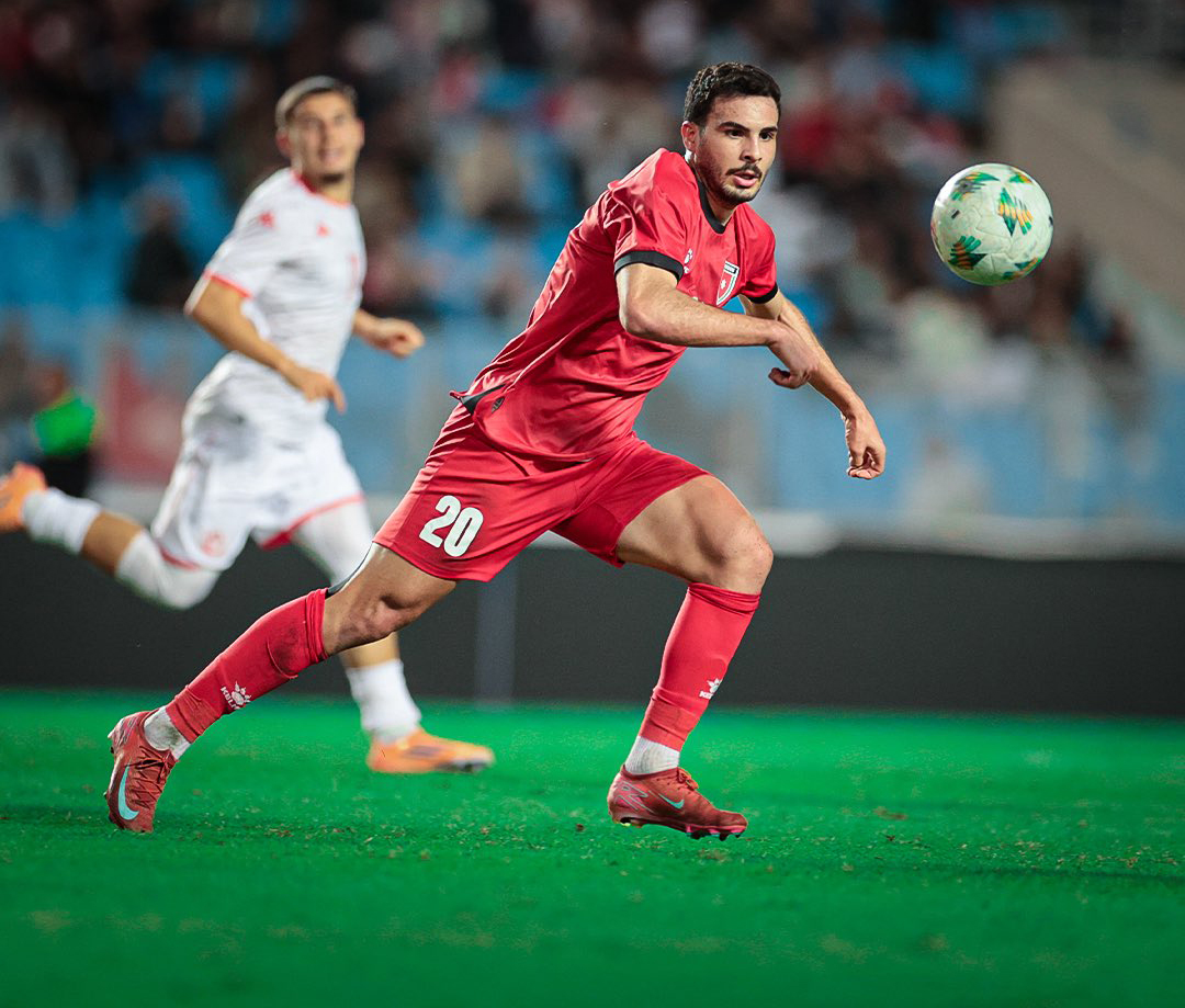 من مباراة الأردن وتونس. (وكالات)