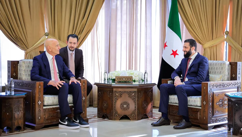 الشرع وبراك يتباحثان في القضايا ذات الاهتمام المشترك