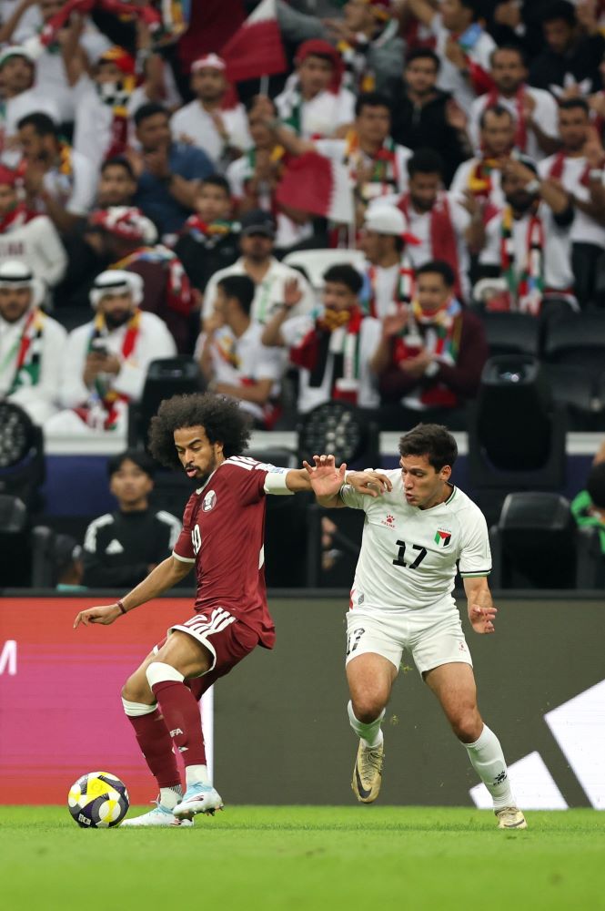 من مباراة قطر وفلسطين. (إكس)