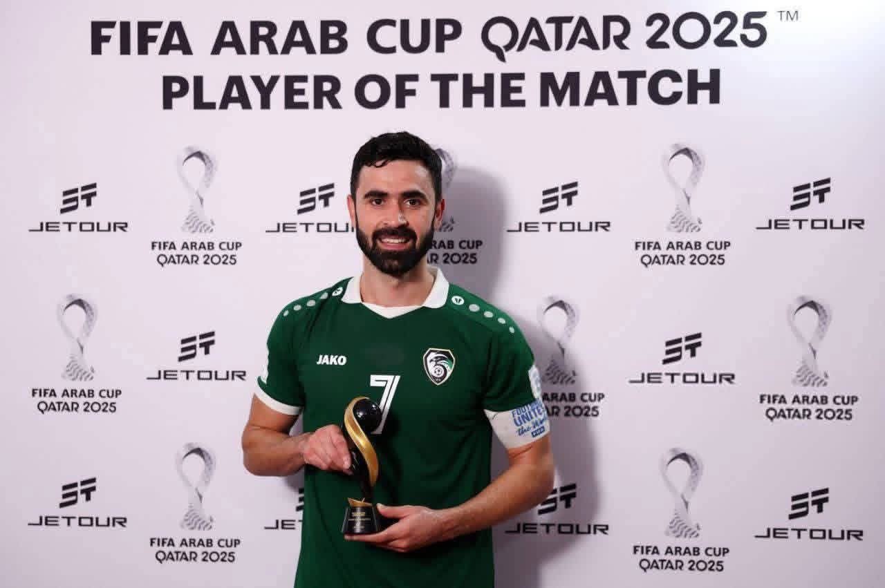 عمر خريبين أمام قطر. (إكس)