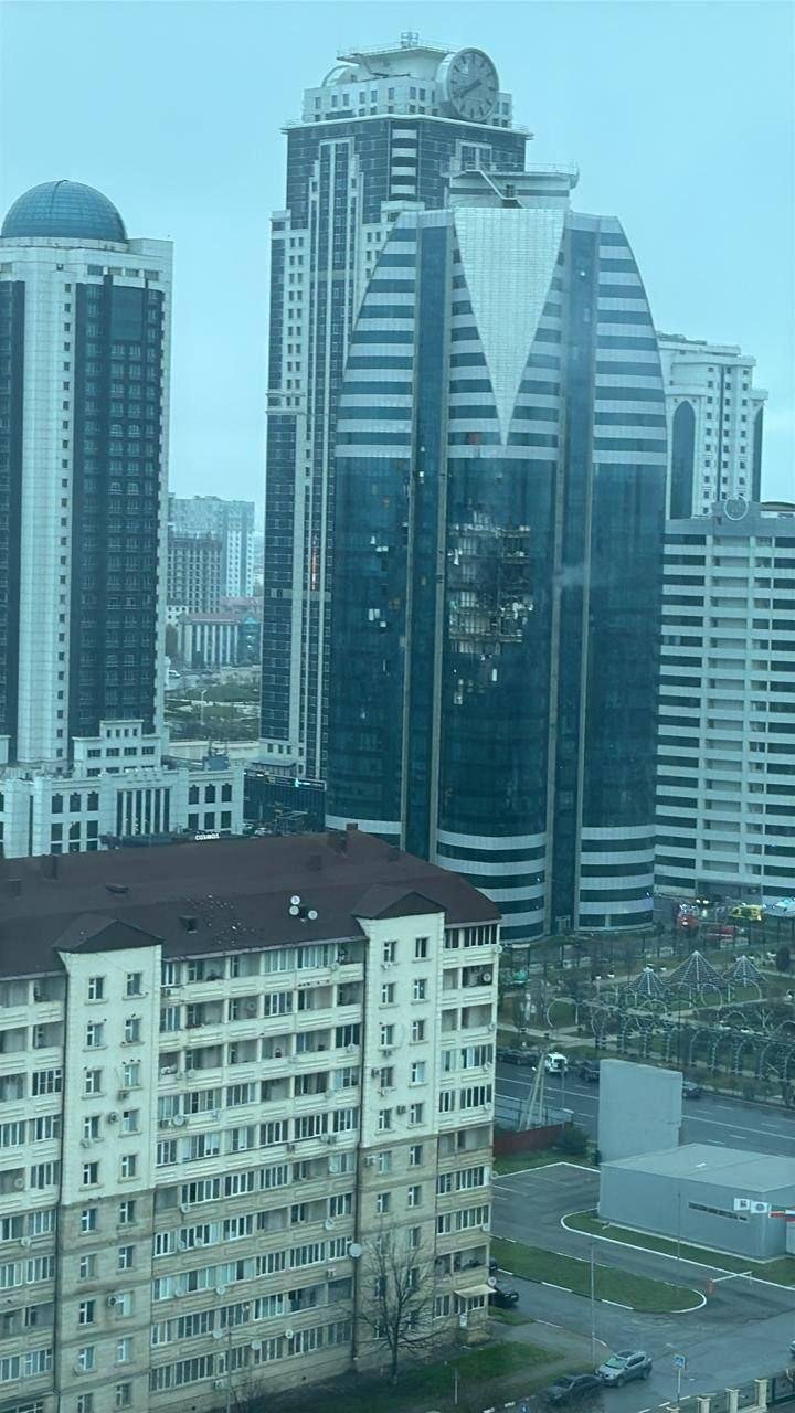 البرج المستهدف في الشيشان (إكس).