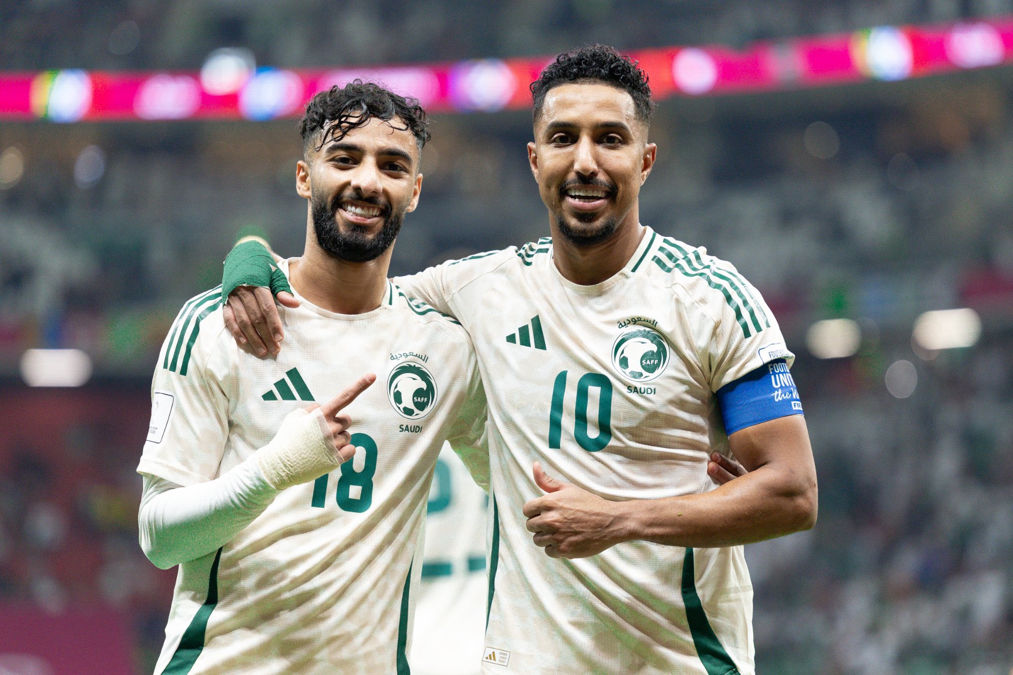 سالم الدوسري يتألق مع المنتخب السعودي. (وكالات)