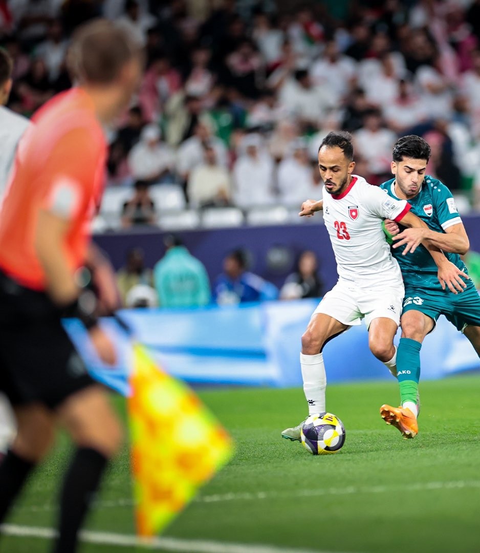 من مباراة العراق والأردن. (إكس)