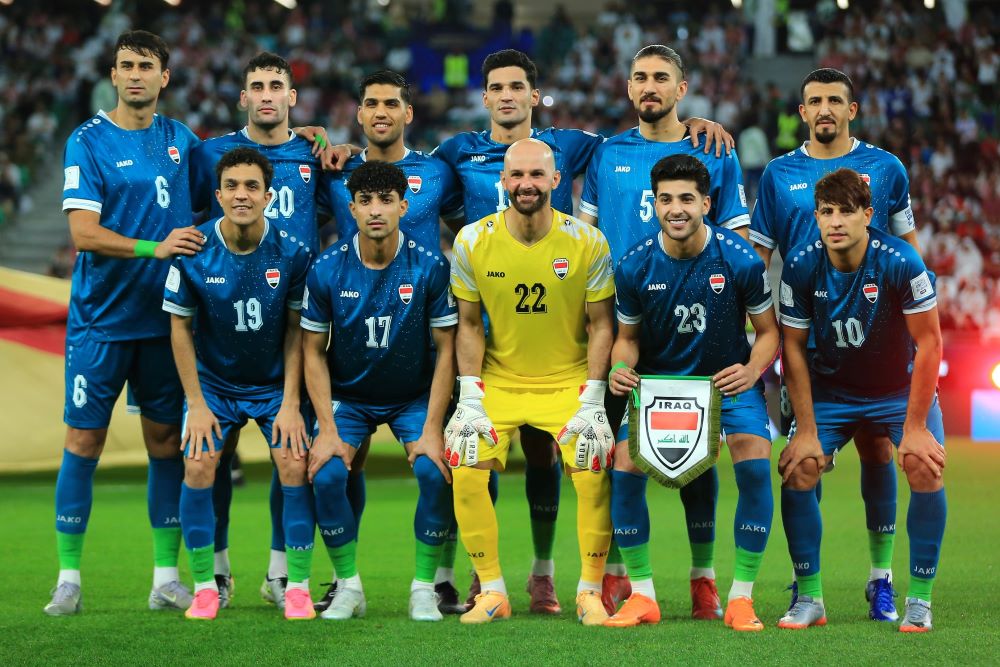 من مباراة العراق والأردن. (إكس)