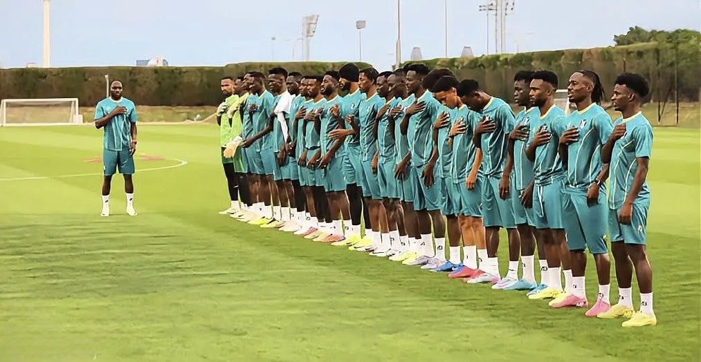 لاعبو السودان خلال التحضيرات لكأس أمم أفريقيا.