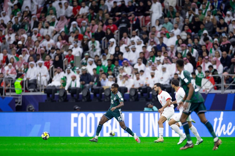 من مباراة السعودية والأردن. (حساب منتخب السعودية على إكس)