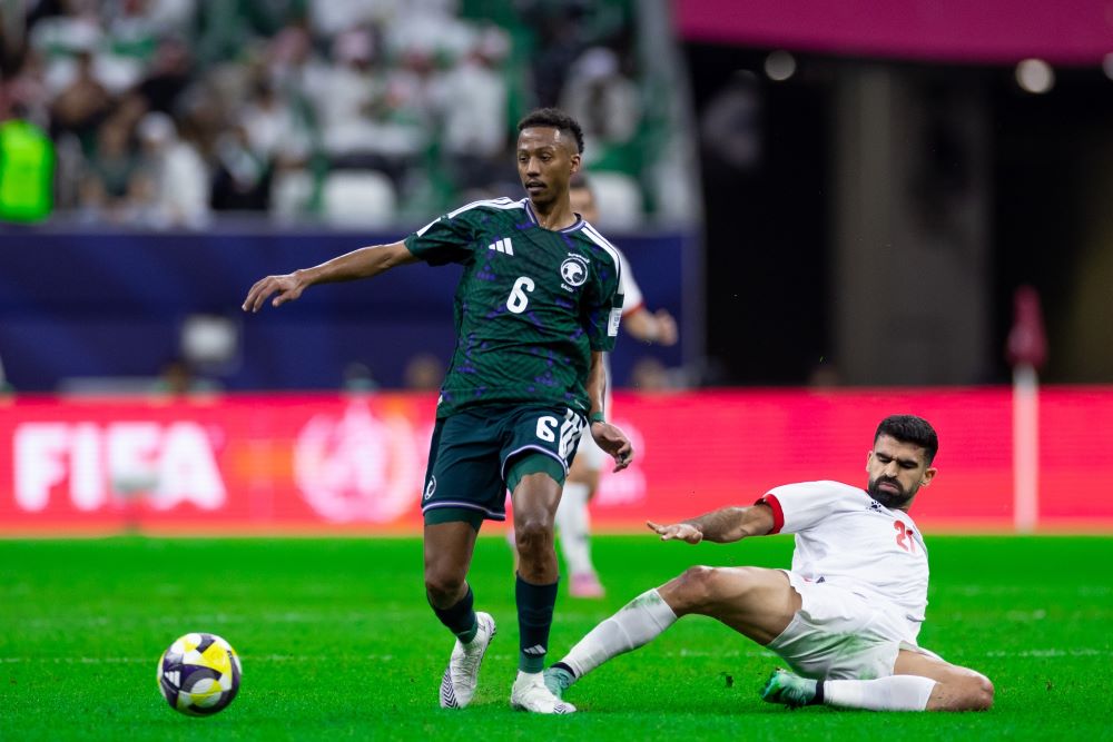 من مباراة السعودية والأردن. (حساب منتخب السعودية على إكس)