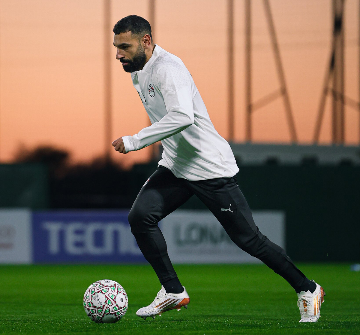 محمد صلاح يتدرّب مع المنتخب المصري. (وكالات)