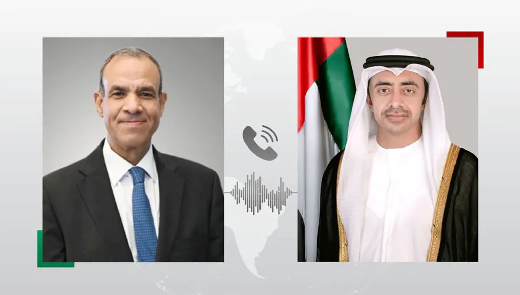 عبدالله بن زايد يبحث مع وزير الخارجية المصري العلاقات الثنائية والمستجدات الإقليمية