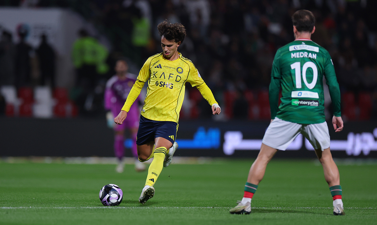 جواو فيليكس أمام الاتفاق في الدوري السعودي. (وكالات)