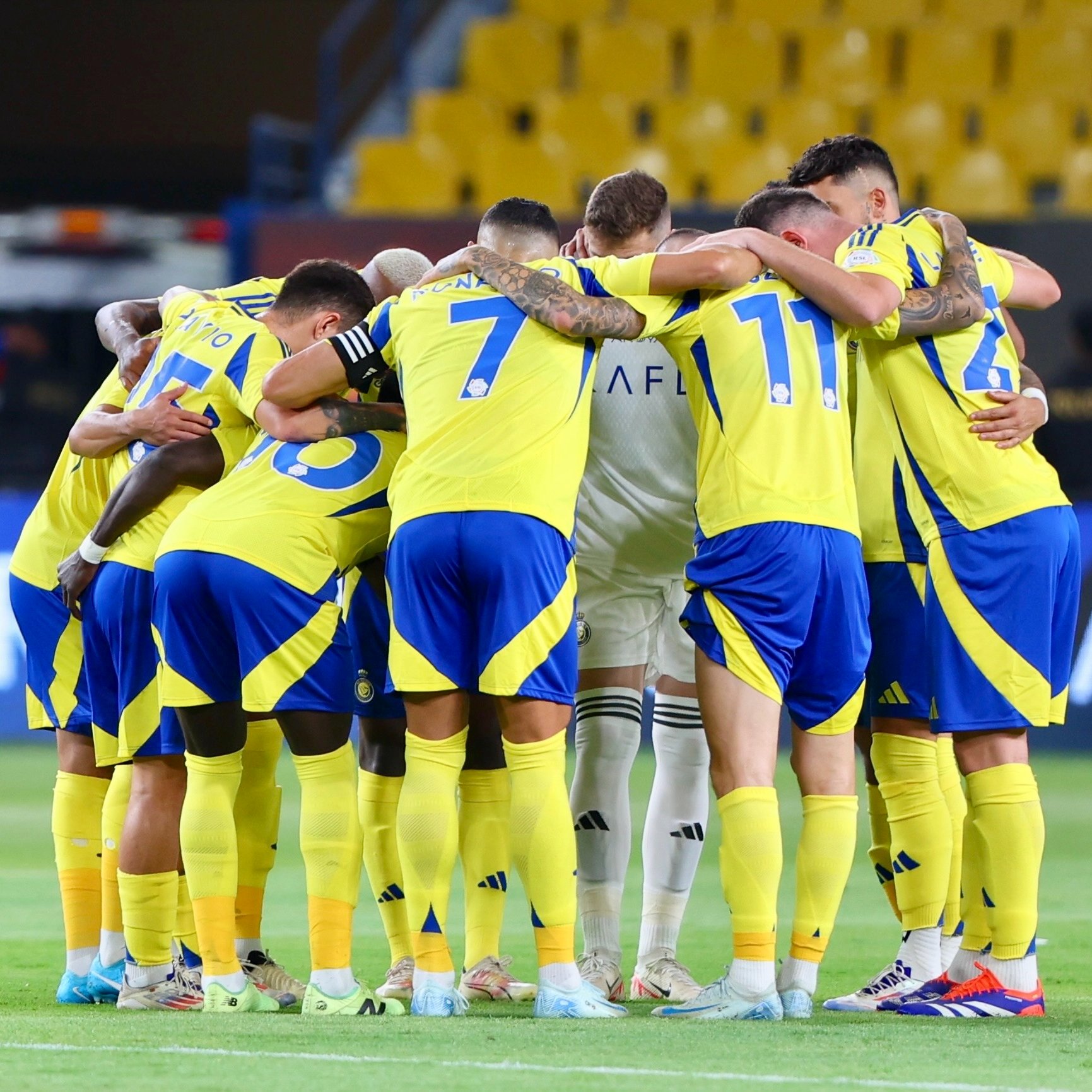 لاعبو النصر السعودي. (وكالات)