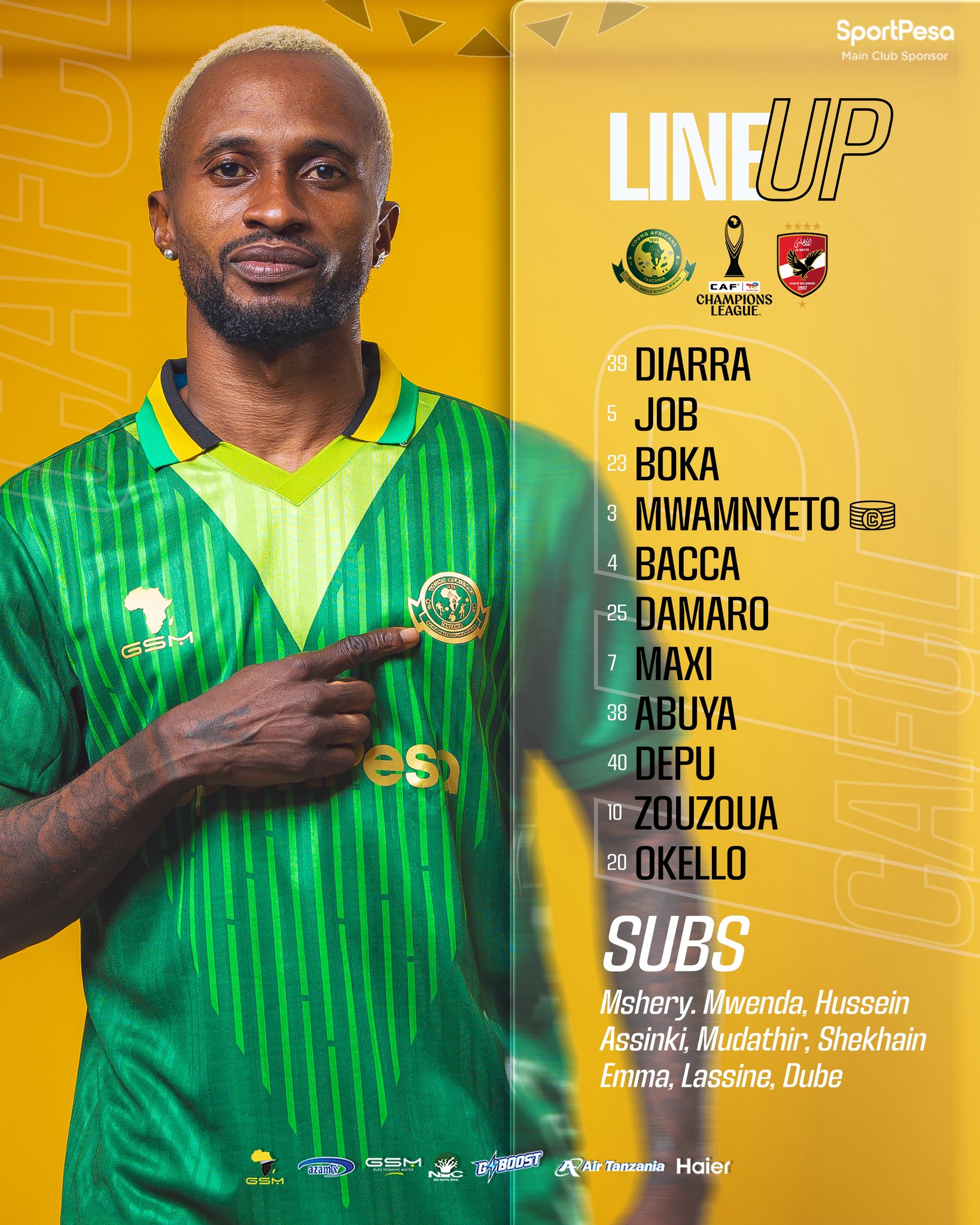 تشكيلة يانغ أفريكانز. 