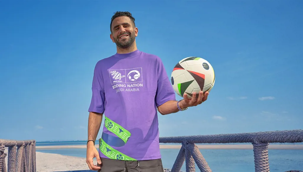 رياض محرز يدعم الملف السعودي لاستضافة كأس العالم 2034 (فيديو)