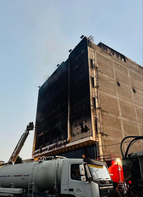 من مكان اندلاع الحريق في الكوت (إكس).