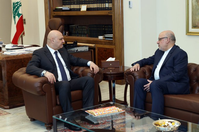 مجتبى أماني وجوزف عون (الرئاسة اللبنانية).