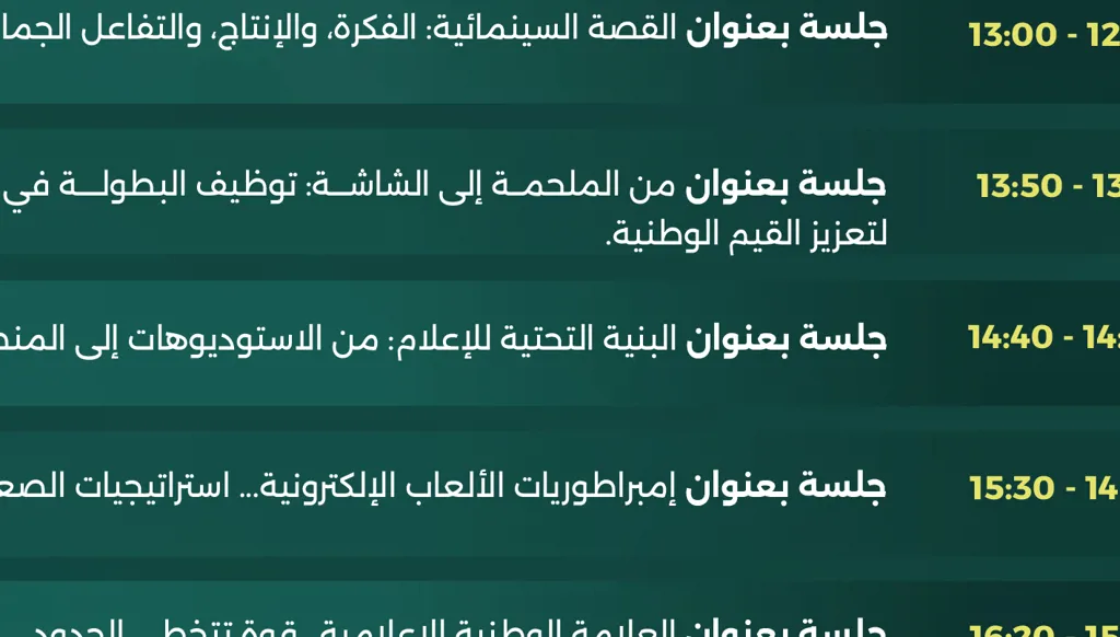 برنامج المنتدى السعودي للإعلام 2026 في يومه الثاني