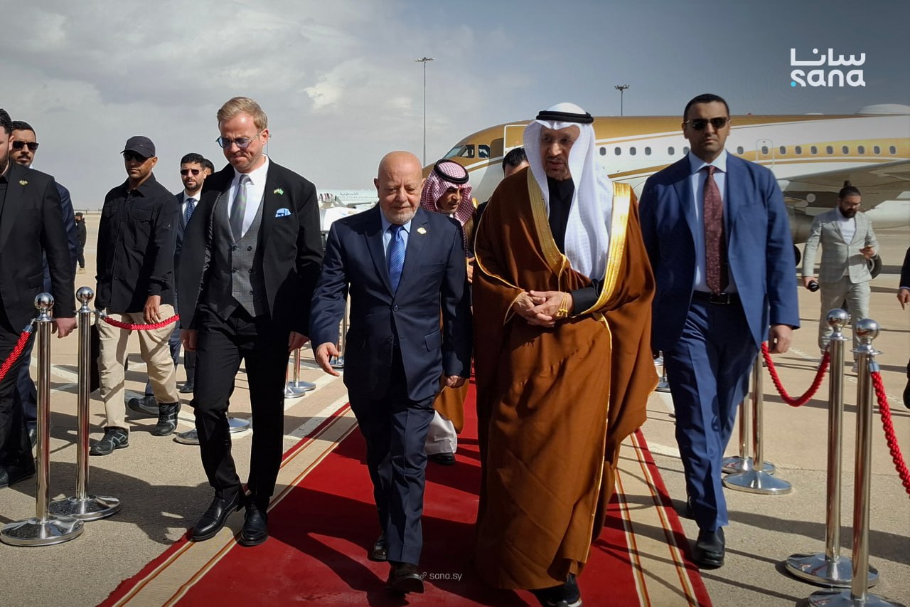 وصول الوفد الاقتصادي السعودي صباح اليوم إلى مطار دمشق الدولي. (سانا)