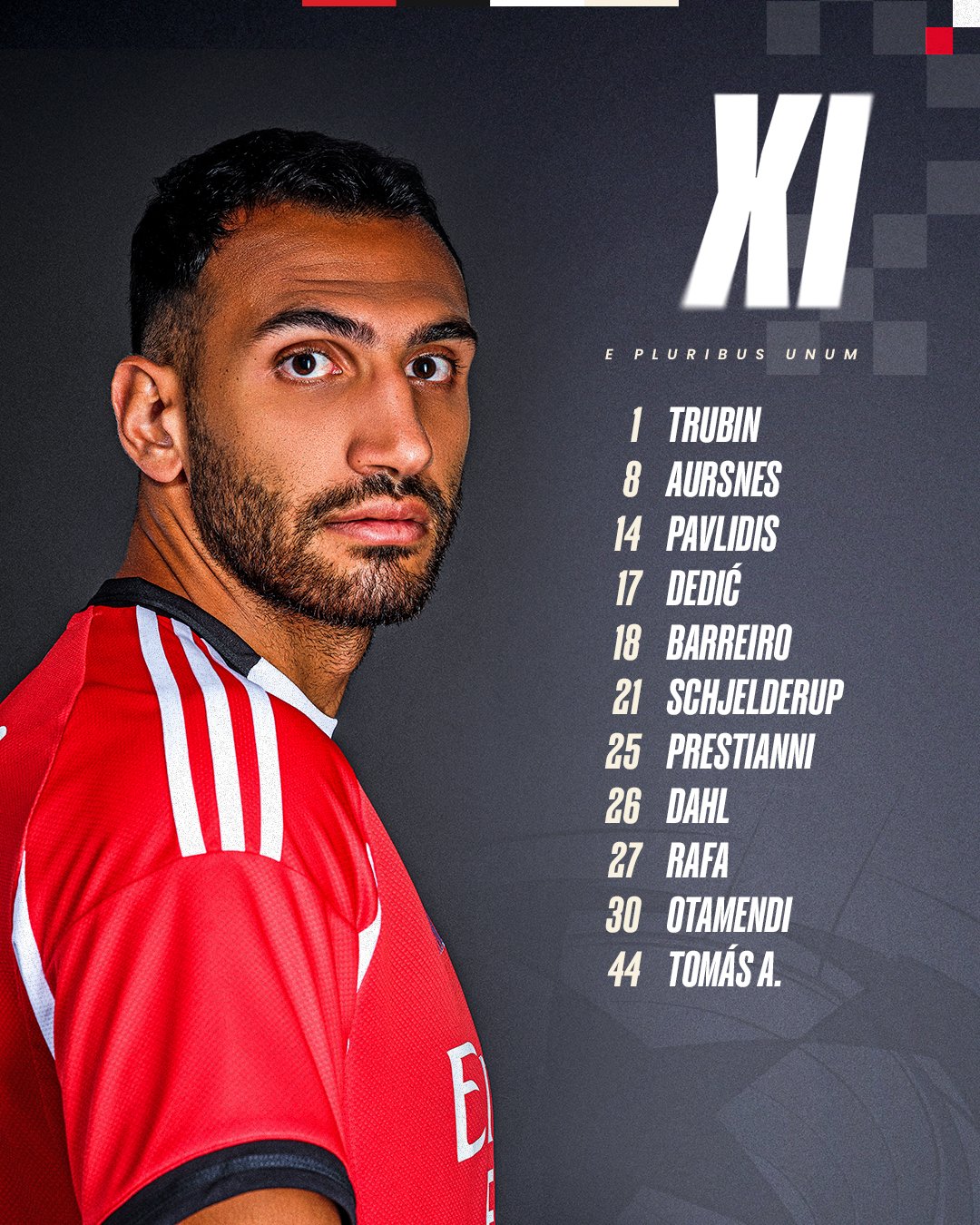 تشكيلة بنفيكا. (حساب بنفيكا على إكس)