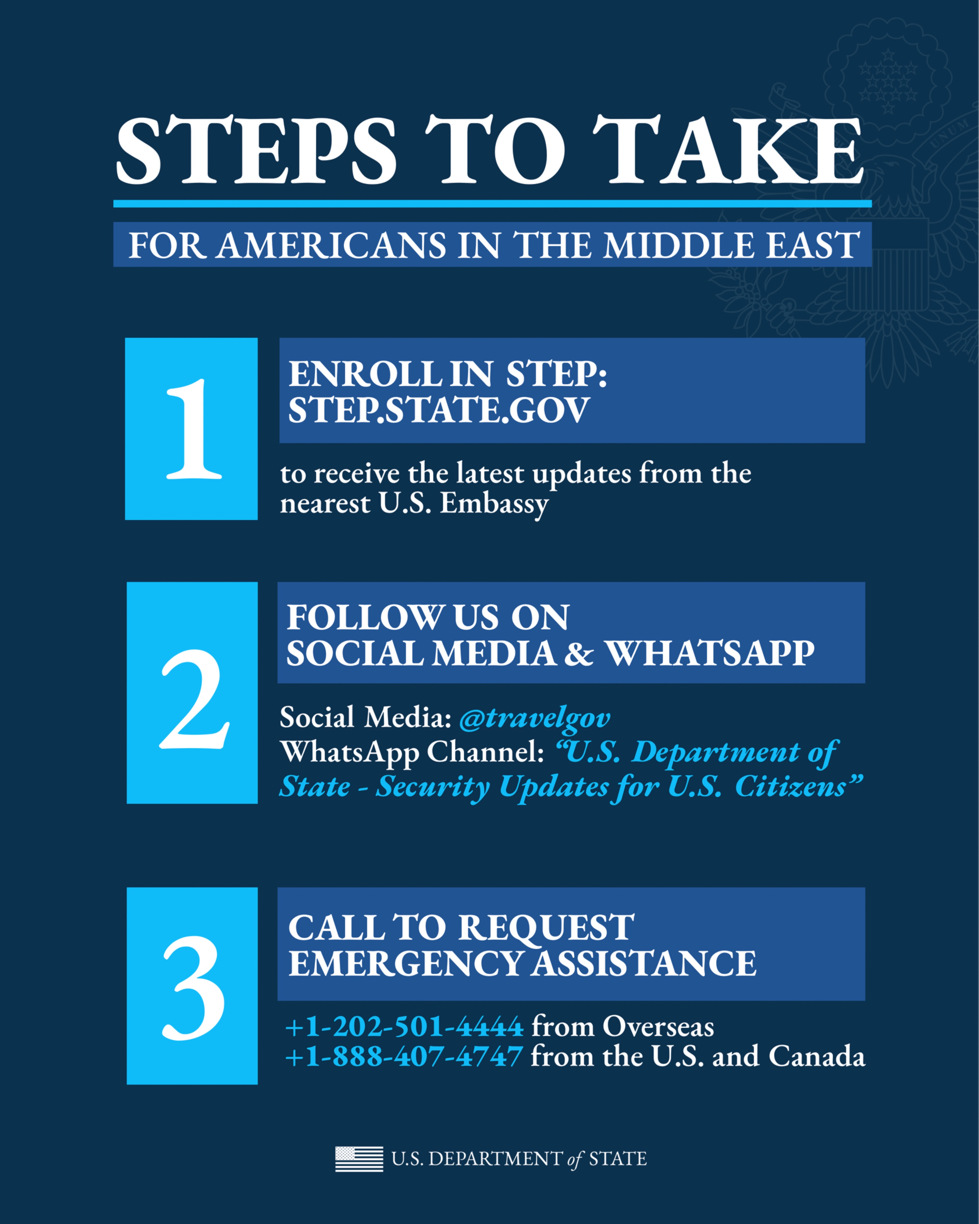 تعليمات للأميركيين في الشرق الاوسط