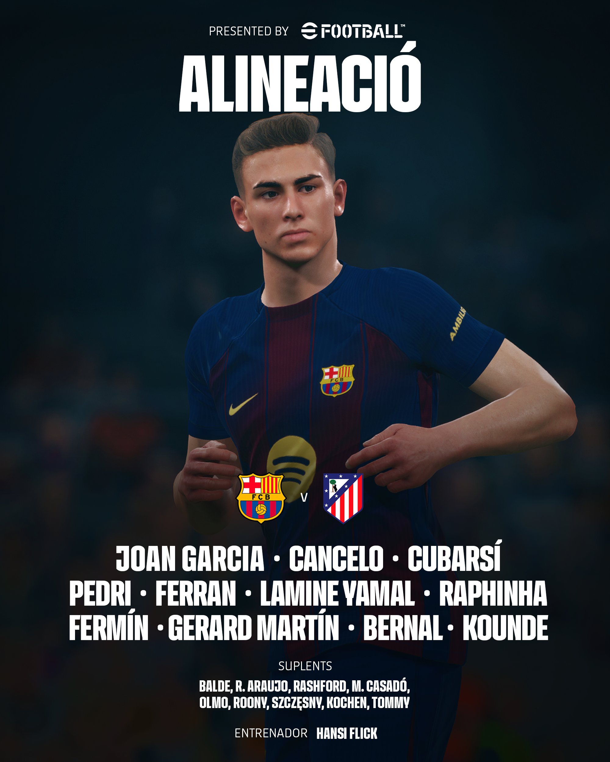 تشكيلة برشلونة. (حساب برشلونة على إكس)