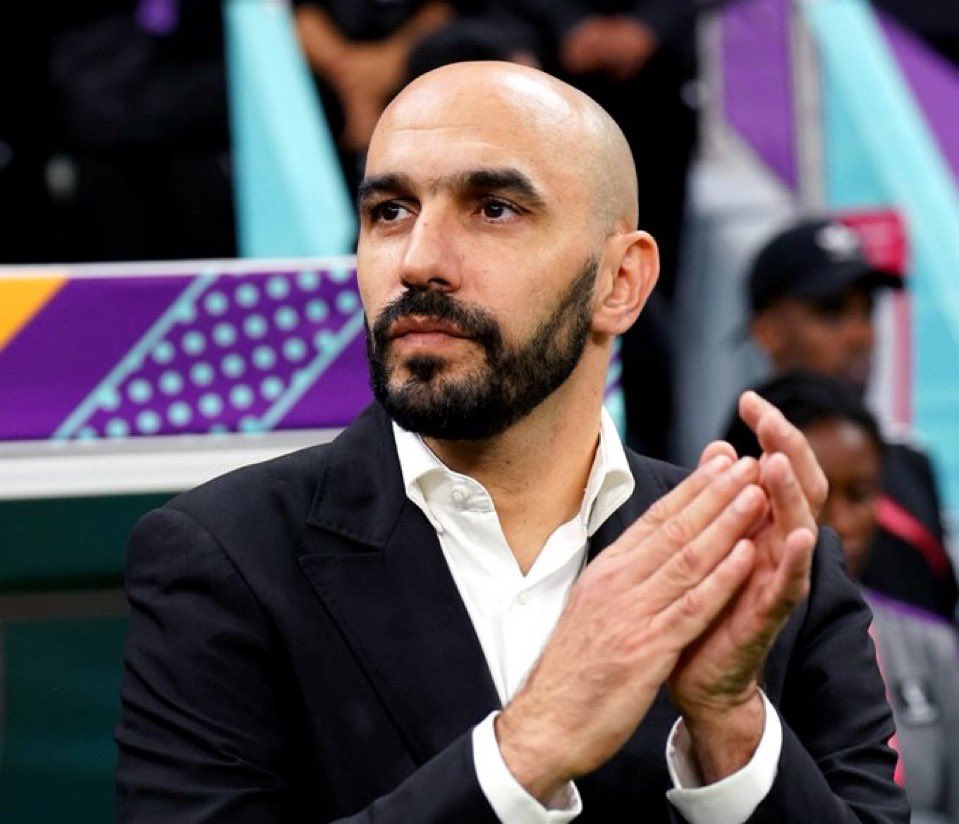 المدرب المغربي وليد الركراكي. (وكالات)