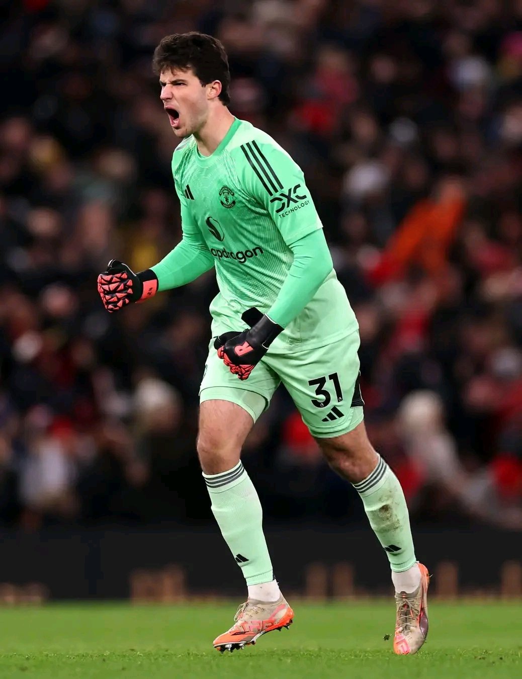 حارس مرمى مانشستر يونايتد سيني لامنس. (وكالات)