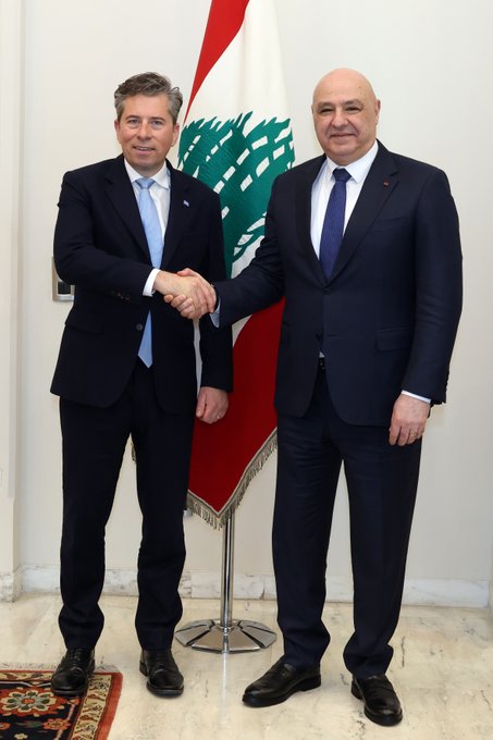 جوزف عون يلتقي توم فليتشر (رئاسة الجمهورية).