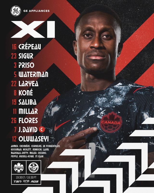تشكيلة كندا الرسمية لمواجهة تونس استعداداً لكأس العالم 2026.