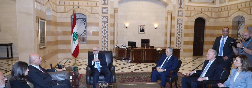 رئيس مجلس الوزراء نواف سلام المفوض السامي للأمم المتحدة لشؤون اللاجئين UNHCR برهم صالح والوفد المرافق. (رسمي)