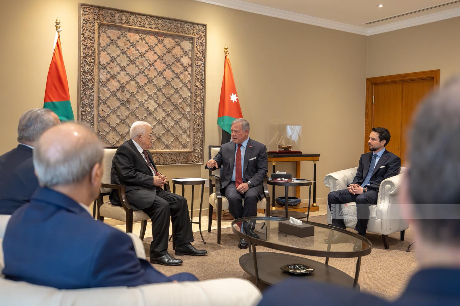 لقاء ملك الأردن ومحمود عباس (إكس).