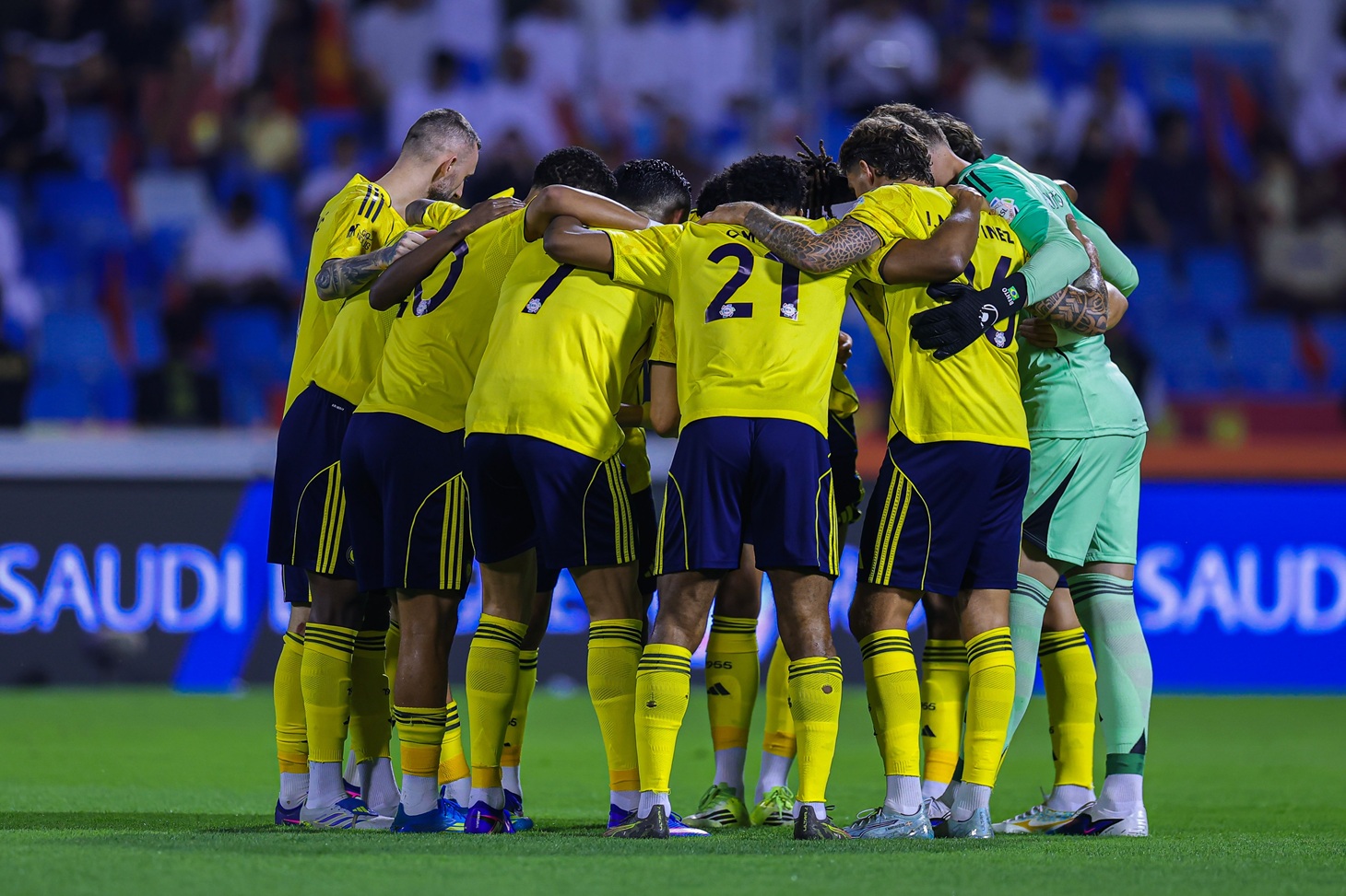 لاعبو النصر السعودي. (وكالات)
