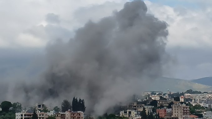 غارة إسرائيلية على النبطية (إكس).