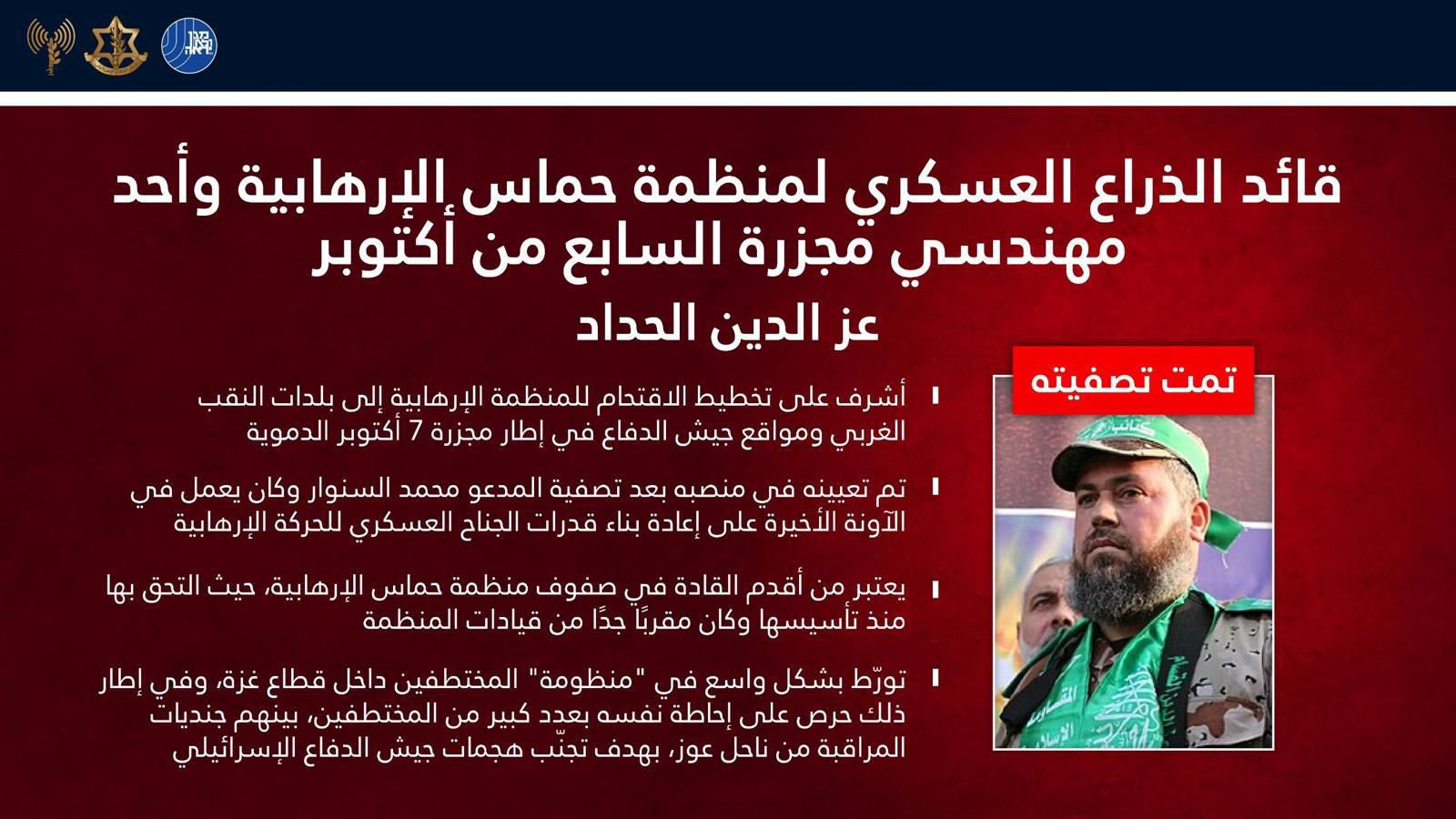 صورة نشرها الجيش الإسرائيلي.