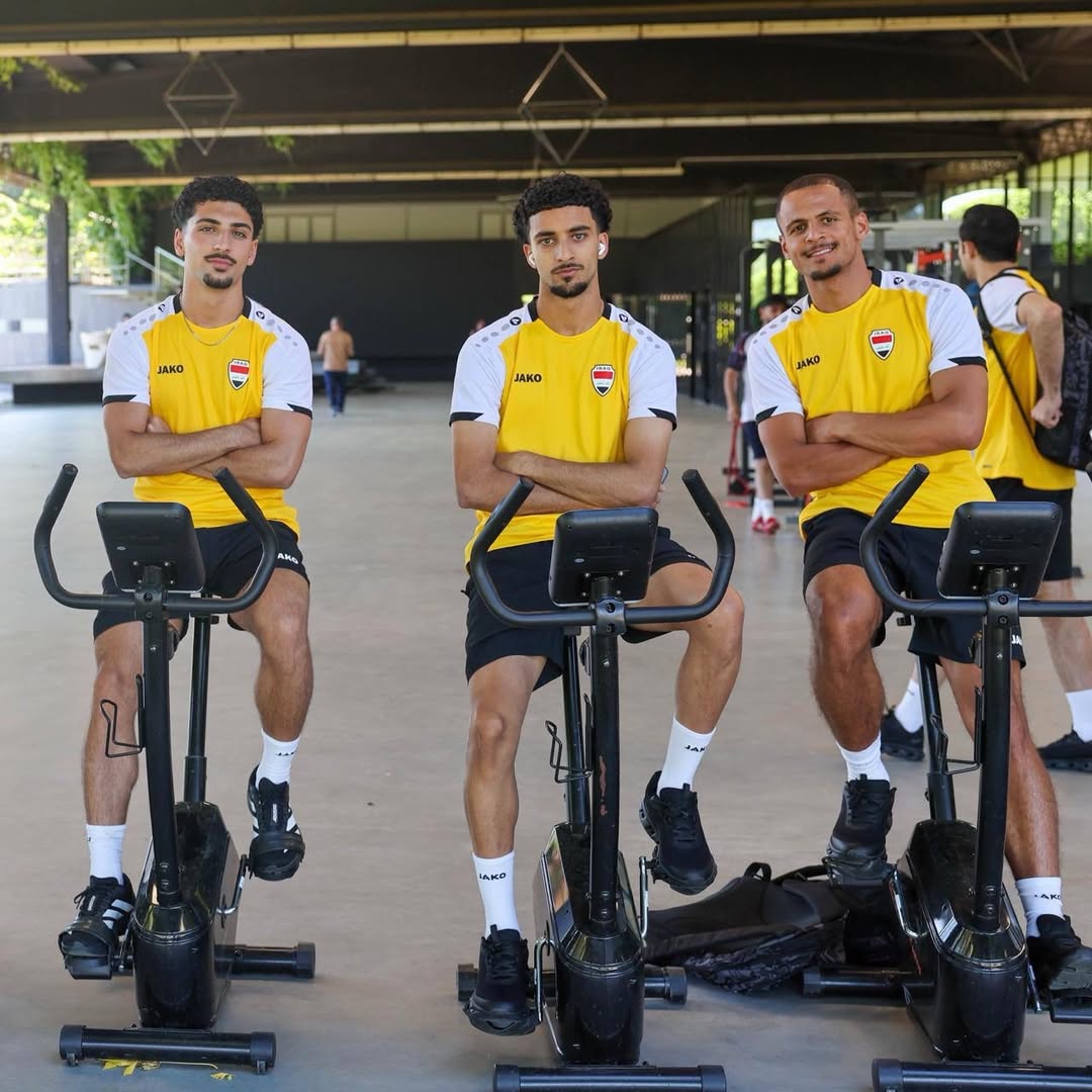 من تمارين منتخب العراق. (وكالات)
