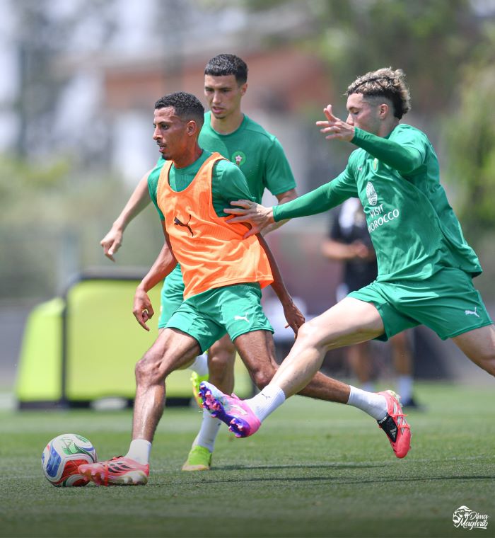 من تدريبات المغرب. (حساب الاتحاد المغربي على إكس)